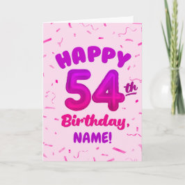 Tarjeta Happy 54th Birthday Card with Custom Name