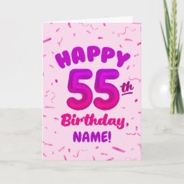 Tarjeta Happy 55th Birthday Card with Custom Name