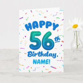 Tarjeta Happy 56th Birthday Card with Custom Name