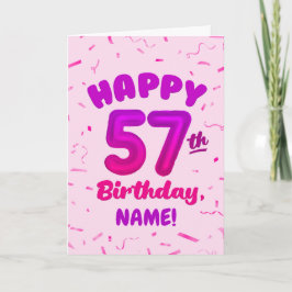 Tarjeta Happy 57th Birthday Card with Custom Name