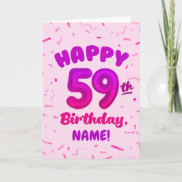 Tarjeta Happy 59th Birthday Card with Custom Name
