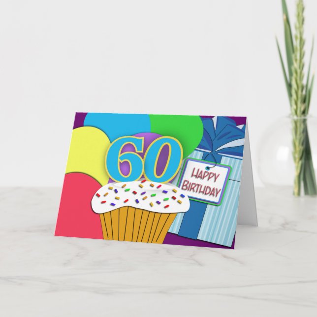 Tarjeta Happy 60 Birthday Wishes Card (Anverso)