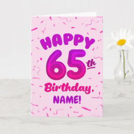 Tarjeta Happy 65th Birthday Card with Custom Name