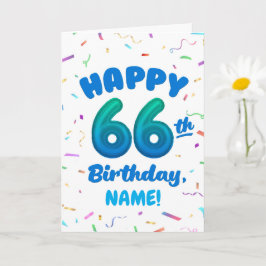Tarjeta Happy 66th Birthday Card with Custom Name