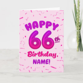 Tarjeta Happy 66th Birthday Card with Custom Name