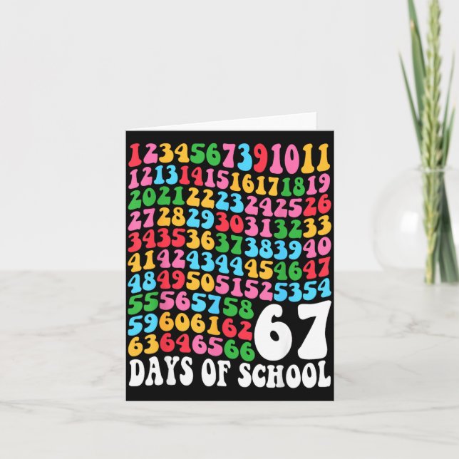 Tarjeta Happy 67 Days Of School 67th Day Smarter Six Seven (Anverso)