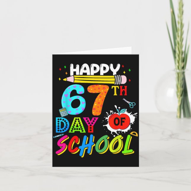 Tarjeta Happy 67 Days Of School 67th Day Smarter Six Seven (Anverso)