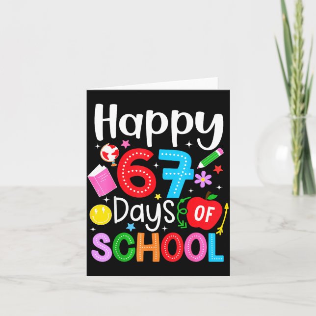 Tarjeta Happy 67 Days Of School Funny Six Seven Meme Teach (Anverso)