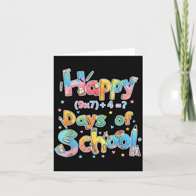 Tarjeta Happy 67 Days Of School Math Equation Teacher Six  (Anverso)