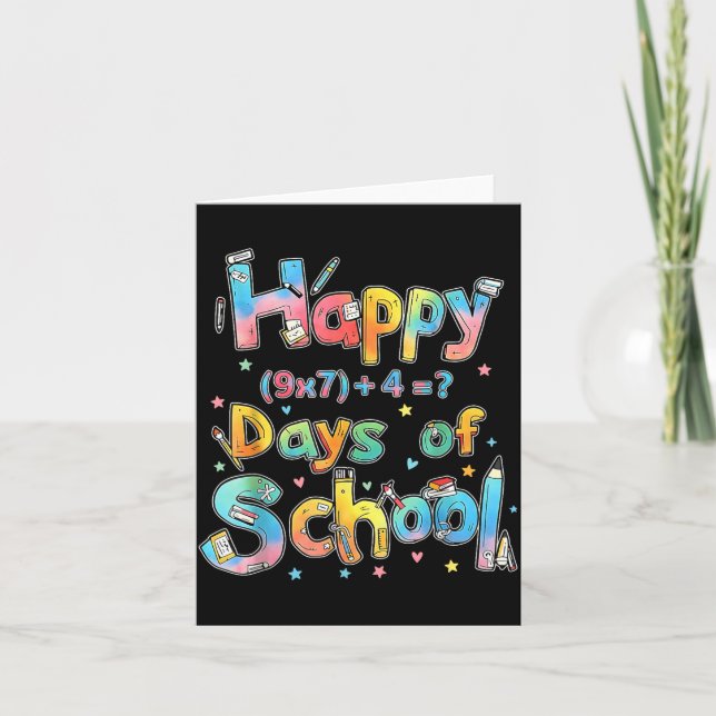 Tarjeta Happy 67 Days Of School Math Equation Teacher Six  (Anverso)