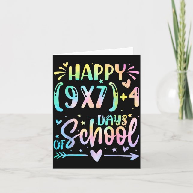 Tarjeta Happy 67 Days Of School Math Teacher Students Six  (Anverso)