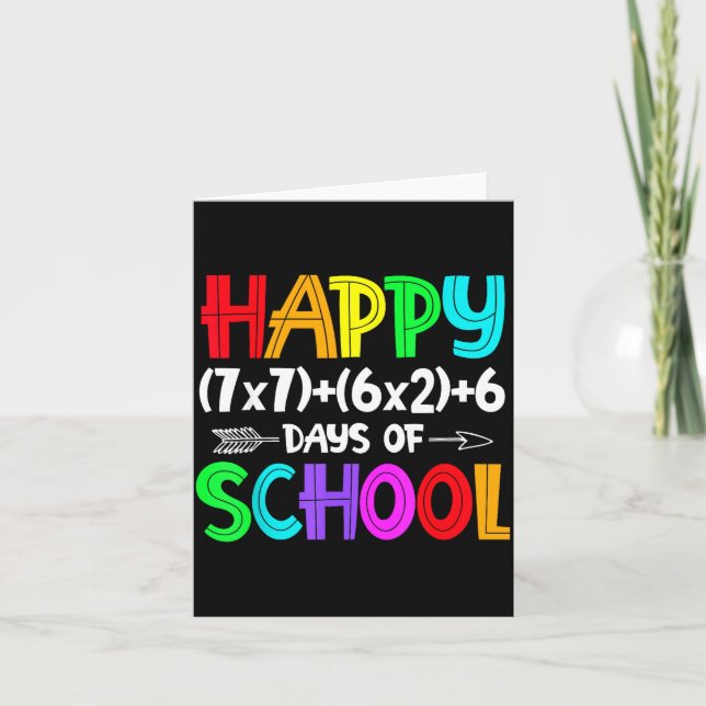 Tarjeta Happy 67 Days Of School Math Teacher Students Six  (Anverso)