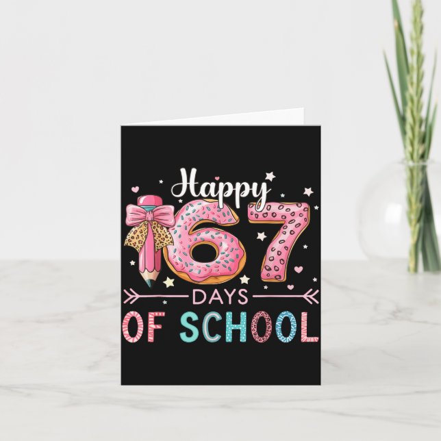 Tarjeta Happy 67 Days Of School Six Seven Meme Boy Girl Te (Anverso)