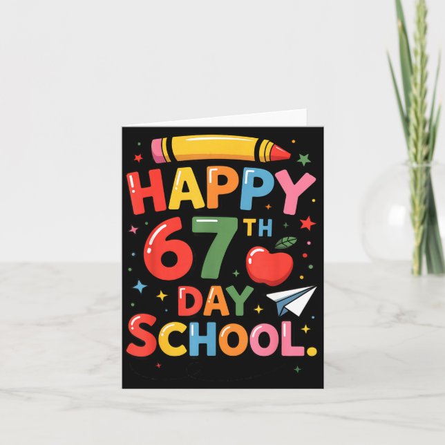 Tarjeta Happy 67 Th Day Of School - I Survived 67 Days Of  (Anverso)