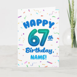 Tarjeta Happy 67th Birthday Card with Custom Name