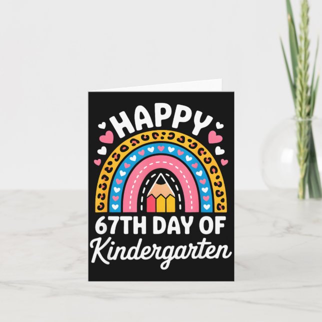 Tarjeta Happy 67th Day Of Kindergarten 67 Meme 6 7 Funny S (Anverso)