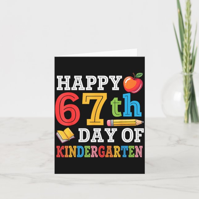 Tarjeta Happy 67th Day Of Kindergarten Teacher Student 67  (Anverso)