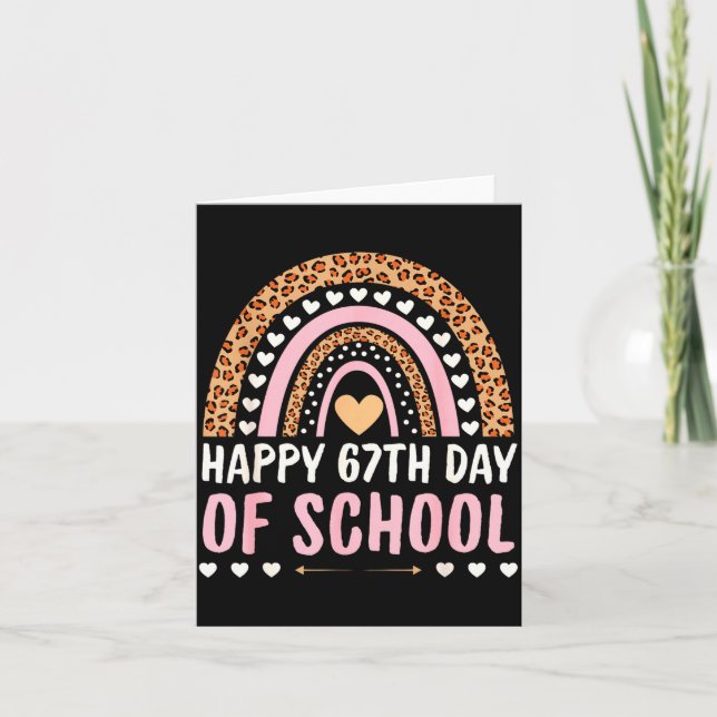 Tarjeta Happy 67th Day Of School 67 Days Rainbow Teachers  (Anverso)