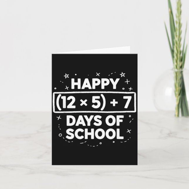 Tarjeta Happy 67th Day Of School Teacher Student Boys Girl (Anverso)