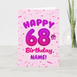 Tarjeta Happy 68th Birthday Card with Custom Name