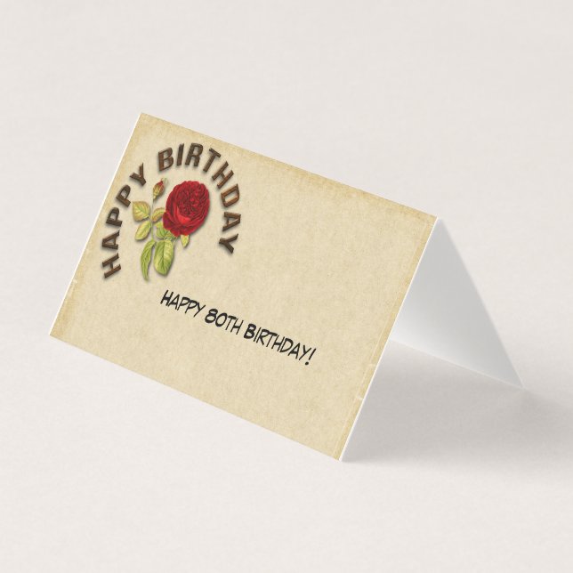 Tarjeta Happy 80th Birthday Card (Anverso)
