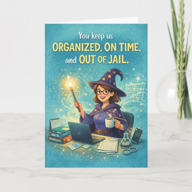 Tarjeta Happy Admin Pro Day - You're a Wizard! (Anverso)