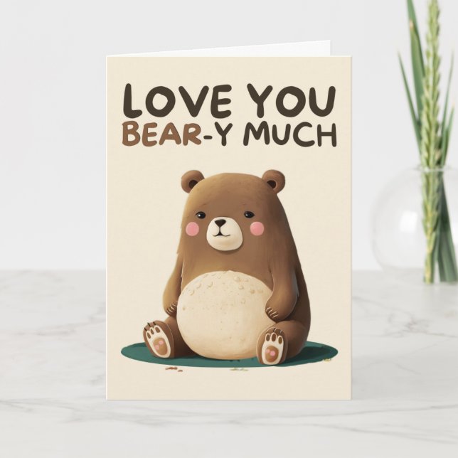 Tarjeta Happy Anniversary Cute Funny Simple Bear Card (Anverso)