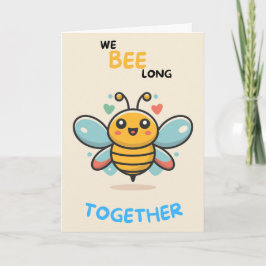 Tarjeta Happy Anniversary Cute Funny Simple Bee Card