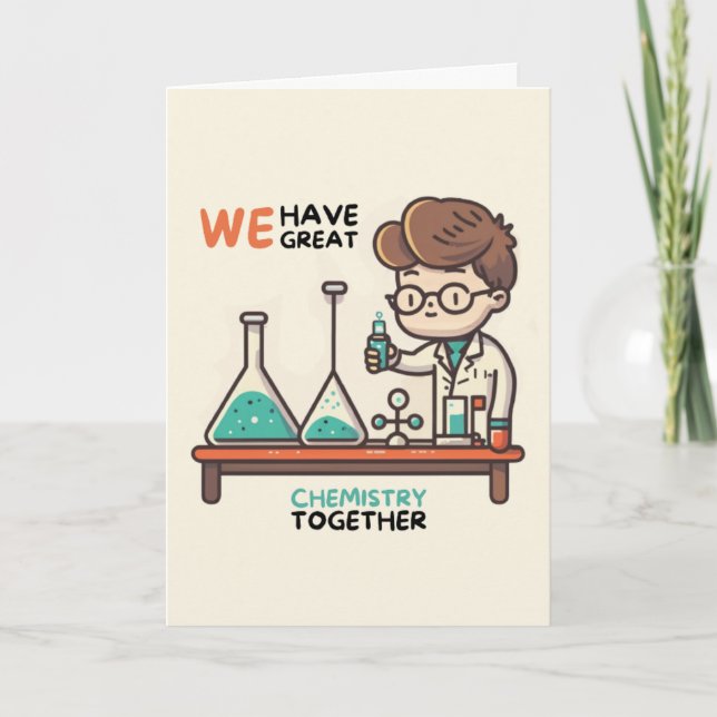 Tarjeta Happy Anniversary Cute Funny Simple Chemistry Card (Anverso)