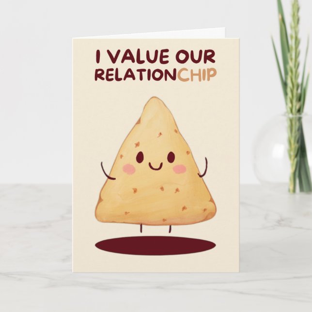 Tarjeta Happy Anniversary Cute Funny Simple Chip Card (Anverso)