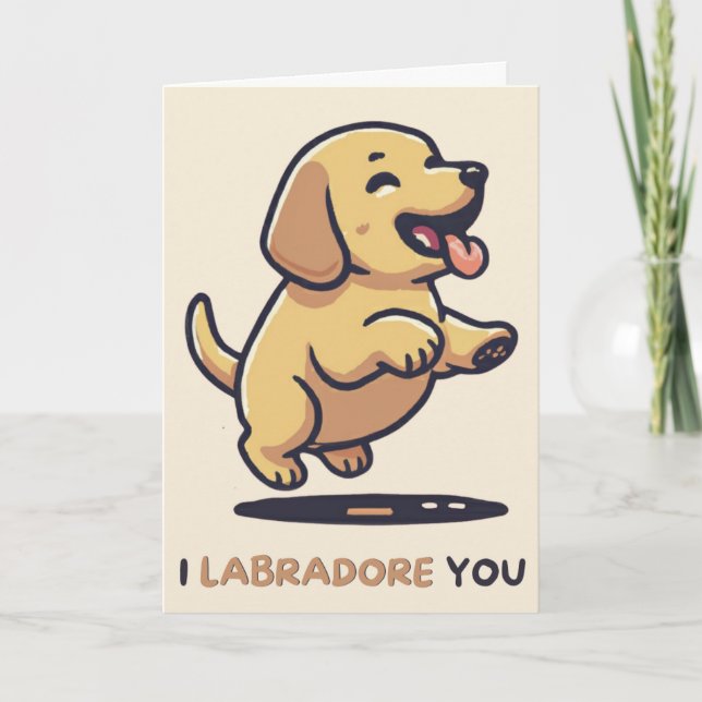 Tarjeta Happy Anniversary Cute Funny Simple Dog Card (Anverso)