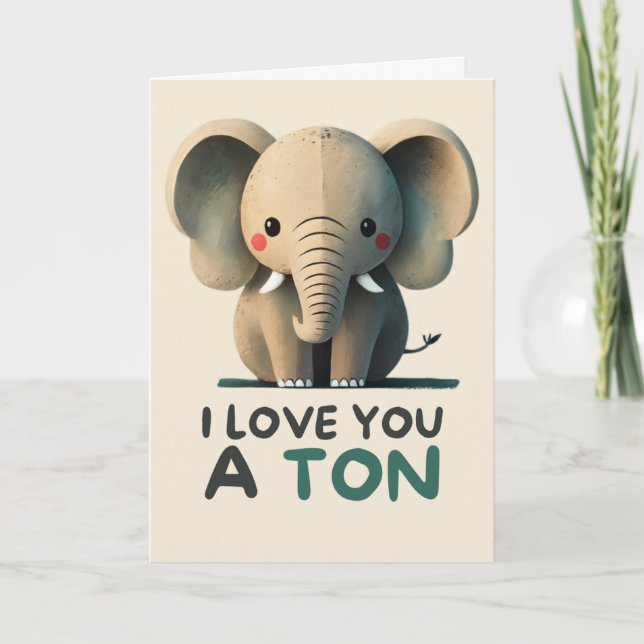 Tarjeta Happy Anniversary Cute Funny Simple Elephant Card (Anverso)