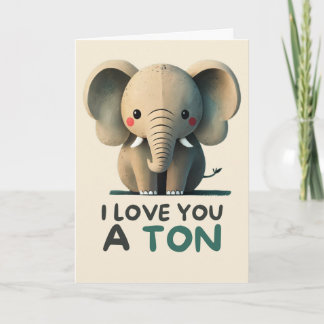 Tarjeta Happy Anniversary Cute Funny Simple Elephant Card