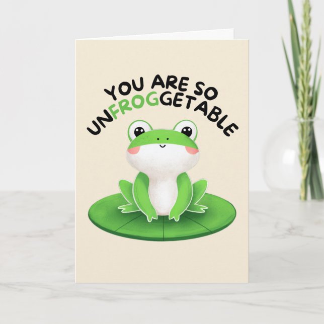 Tarjeta Happy Anniversary Cute Funny Simple Frog Card (Anverso)