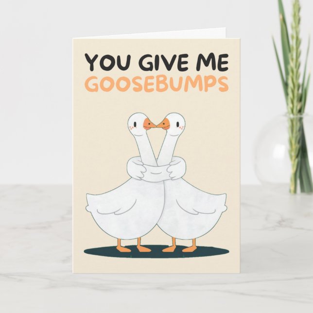 Tarjeta Happy Anniversary Cute Funny Simple Goose Card (Anverso)