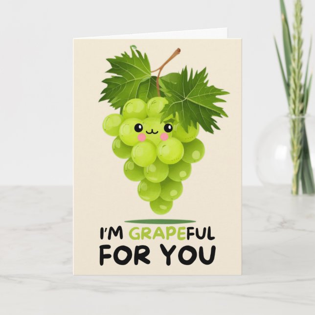 Tarjeta Happy Anniversary Cute Funny Simple Grape Card (Anverso)