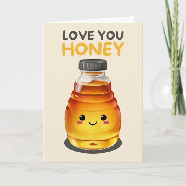 Tarjeta Happy Anniversary Cute Funny Simple Honey Card (Anverso)