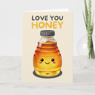 Tarjeta Happy Anniversary Cute Funny Simple Honey Card