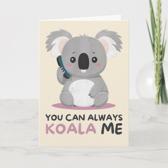Tarjeta Happy Anniversary Cute Funny Simple Koala Card (Anverso)