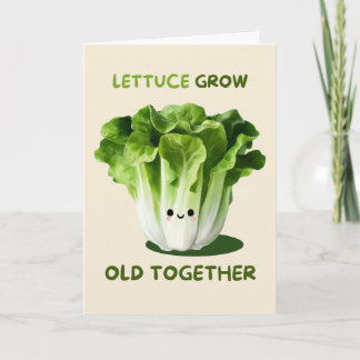 Tarjeta Happy Anniversary Cute Funny Simple Lettuce Card