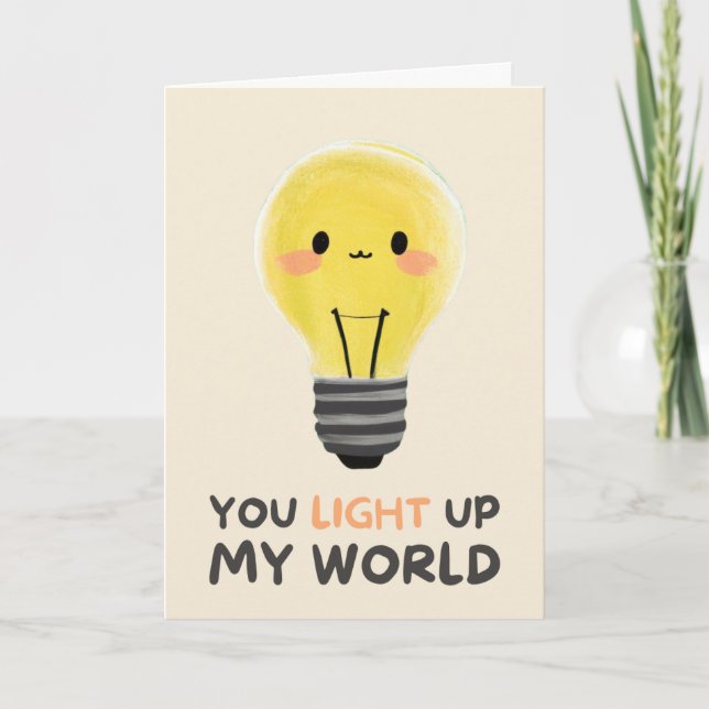 Tarjeta Happy Anniversary Cute Funny Simple Light Card (Anverso)