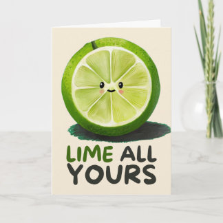 Tarjeta Happy Anniversary Cute Funny Simple Lime Card