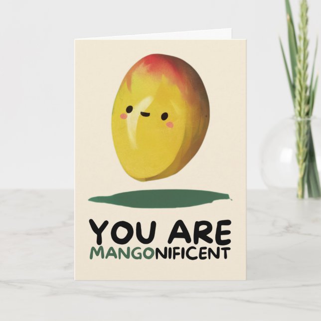 Tarjeta Happy Anniversary Cute Funny Simple Mango Card (Anverso)