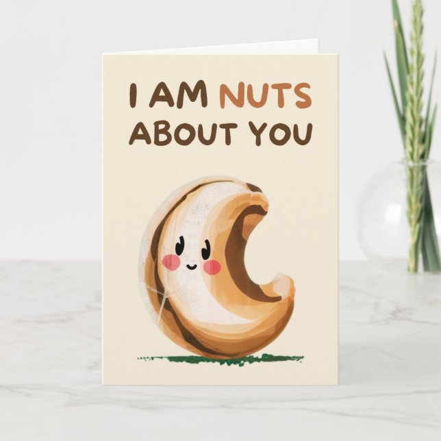 Tarjeta Happy Anniversary Cute Funny Simple Nut Card (Anverso)