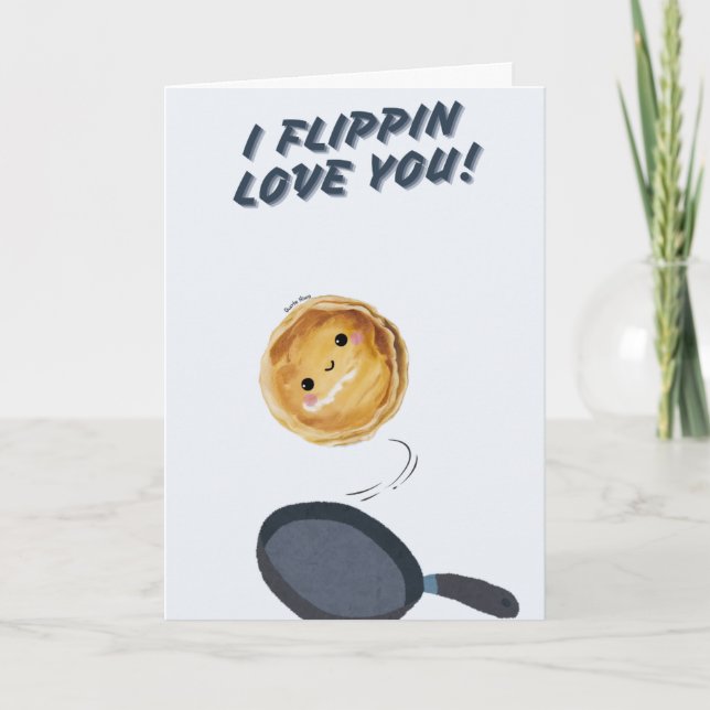 Tarjeta Happy Anniversary Cute Funny Simple Pancake Card (Anverso)