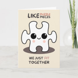 Tarjeta Happy Anniversary Cute Funny Simple Puzzle Card