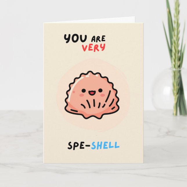 Tarjeta Happy Anniversary Cute Funny Simple Shell Card (Anverso)