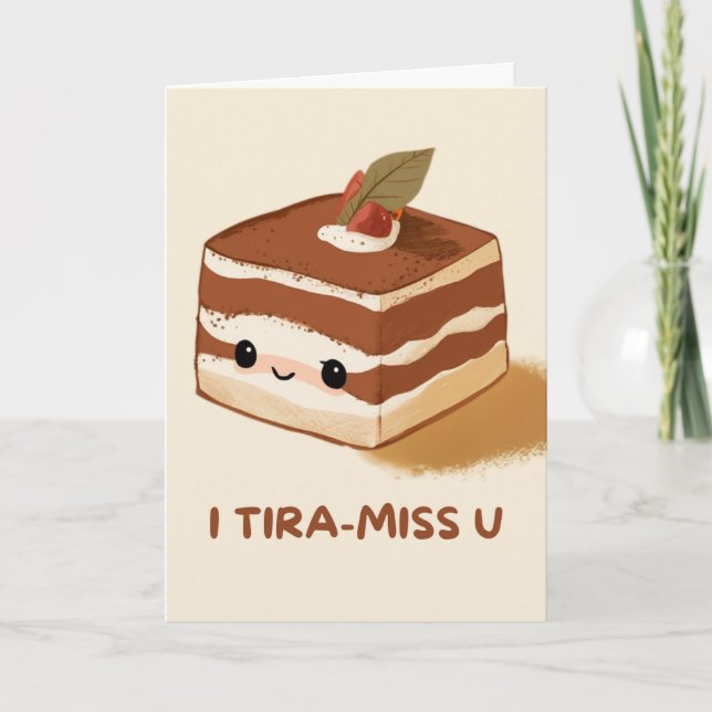 Tarjeta Happy Anniversary Cute Funny Simple Tiramisu Card (Anverso)