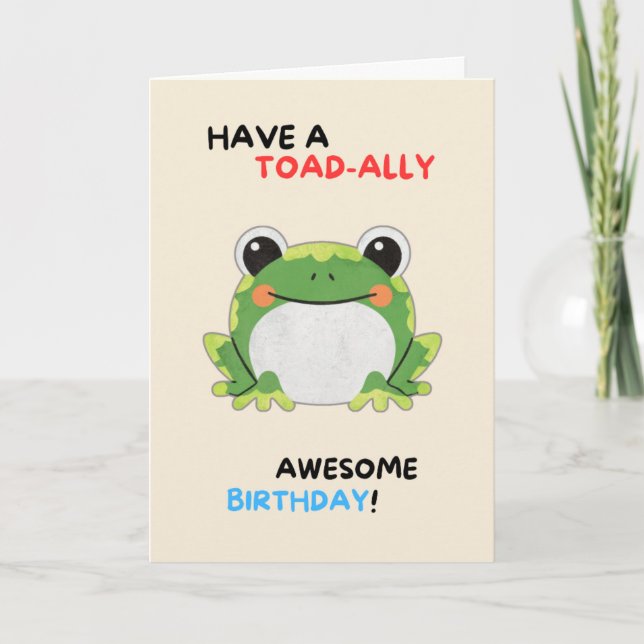 Tarjeta Happy Anniversary Cute Funny Simple Toad Card (Anverso)