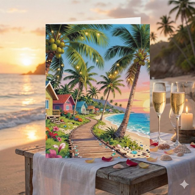 Tarjeta Happy Anniversary Day | Romantic Poem Coastal  (Subido por el creador)